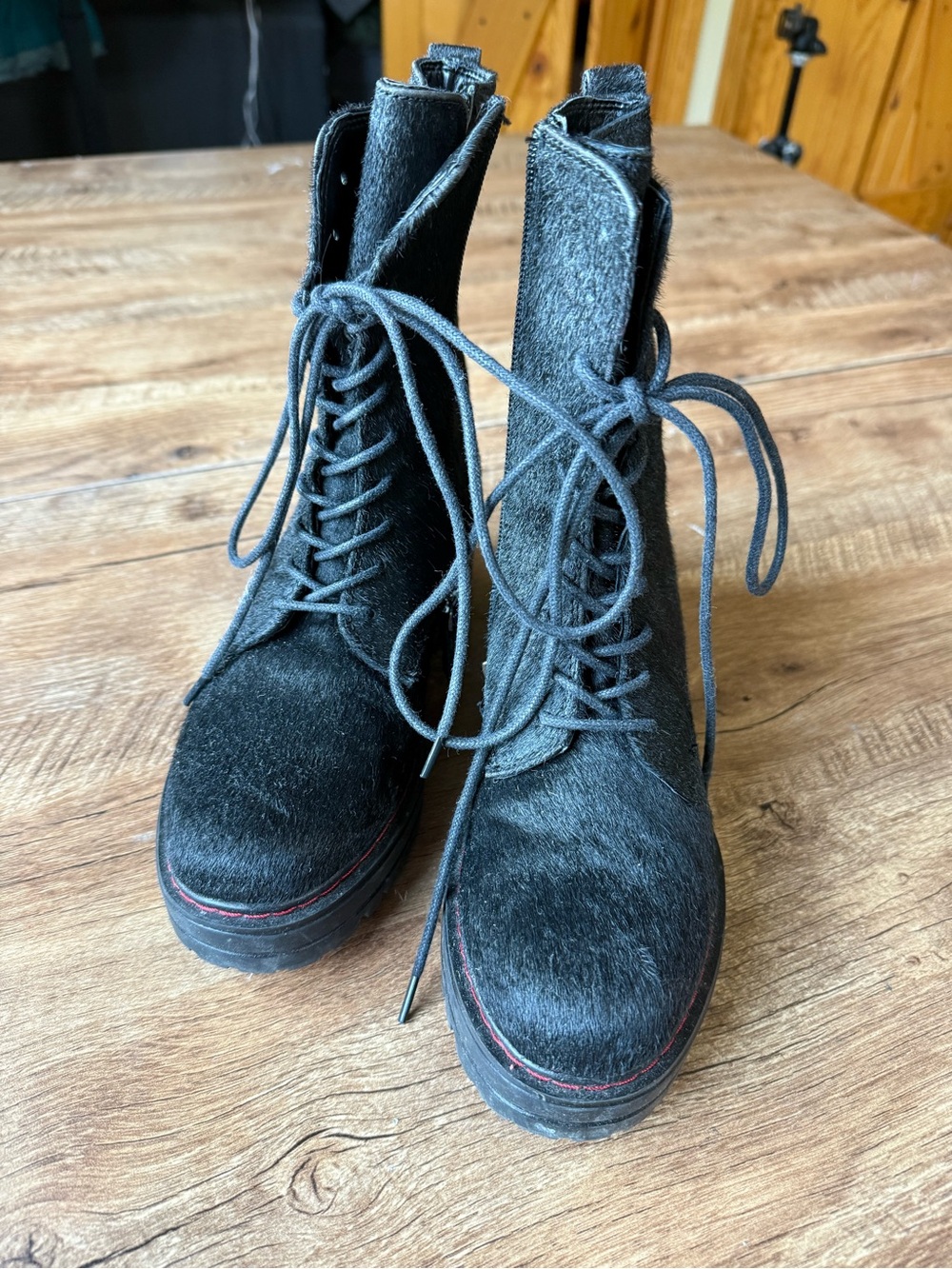 Aerosoles Shelton Black Lace-Up Platform Ankle Boots - Women